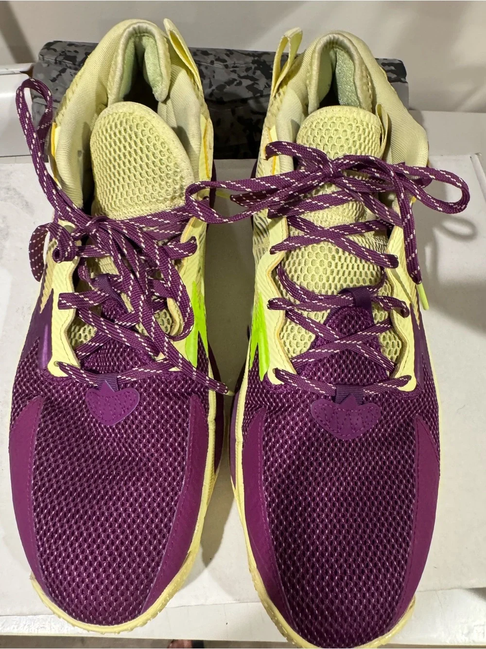 adidas Men's Sneakers in Purple and Yellow-Green